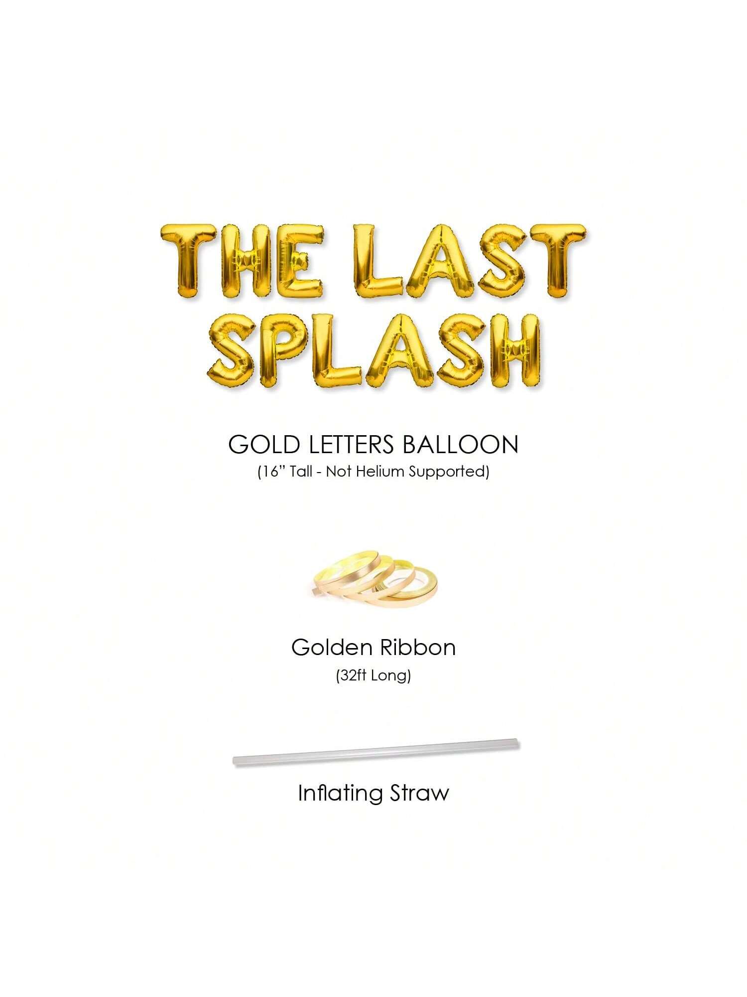 The Last Splash Balloons Banner Gold Bachelorette Party Decorations