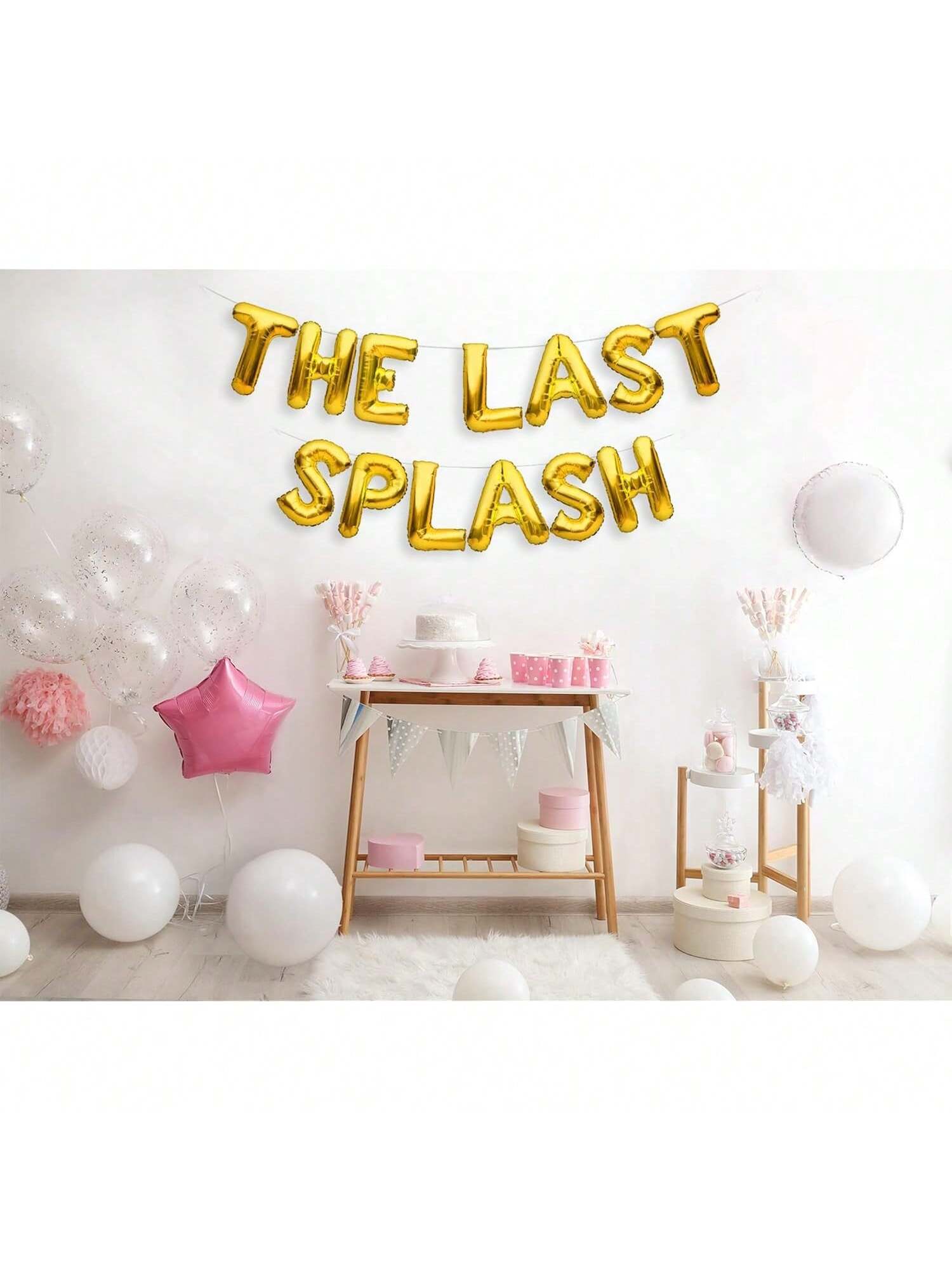 The Last Splash Balloons Banner Gold Bachelorette Party Decorations