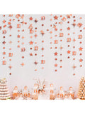 Rose Gold 10th Birthday Garland Banner Metallic Streamer Decorations for Party