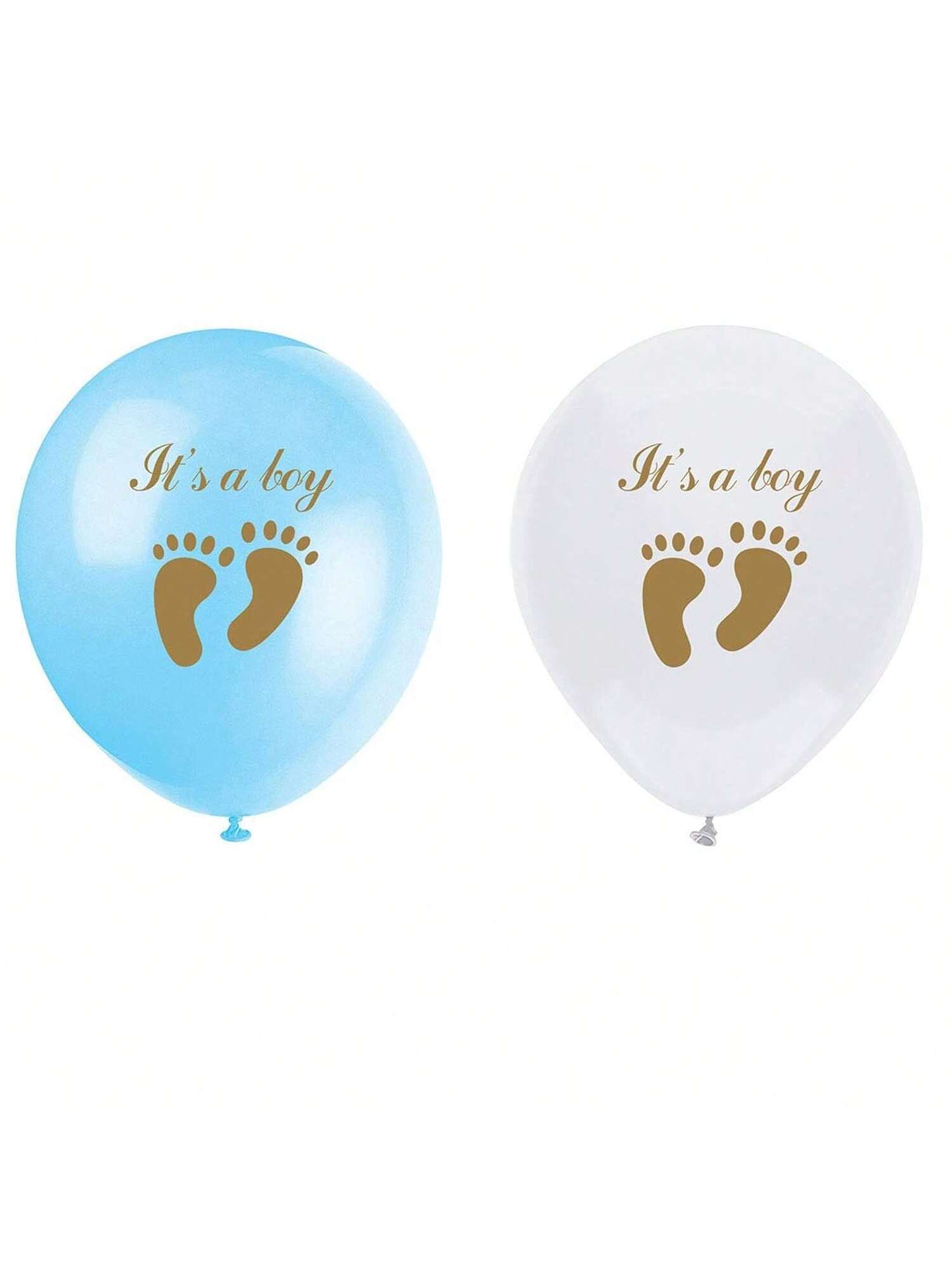 Blue It's A Latex Balloons, 16Pcs Little Feet Shower Party Decorations Or Supplies