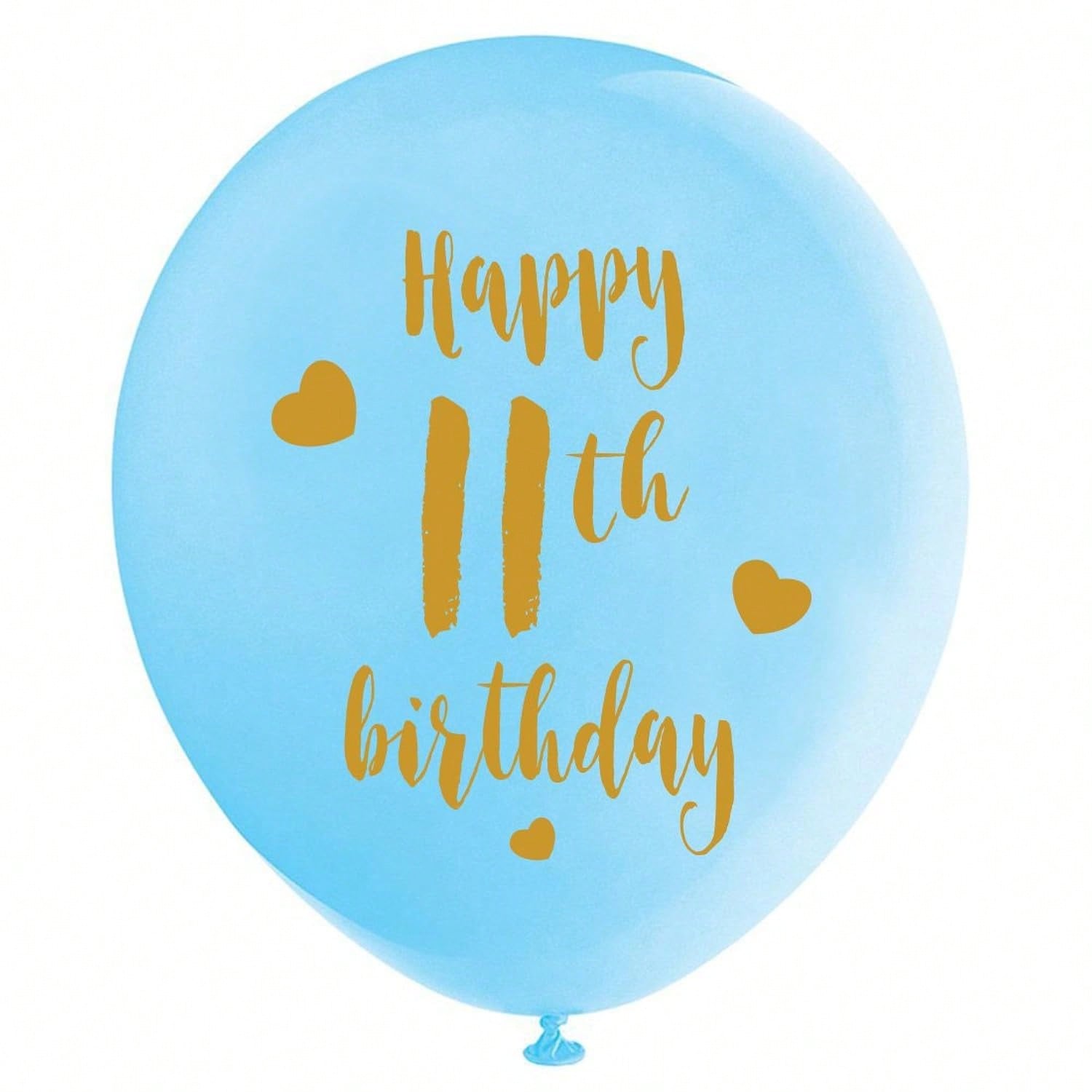 16PCS Blue 11th Birthday Latex Balloons with Gold Happy Birthday Decor
