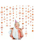 Rose Gold 60th Birthday Garland Streamer Banner Metallic Decorations for Party