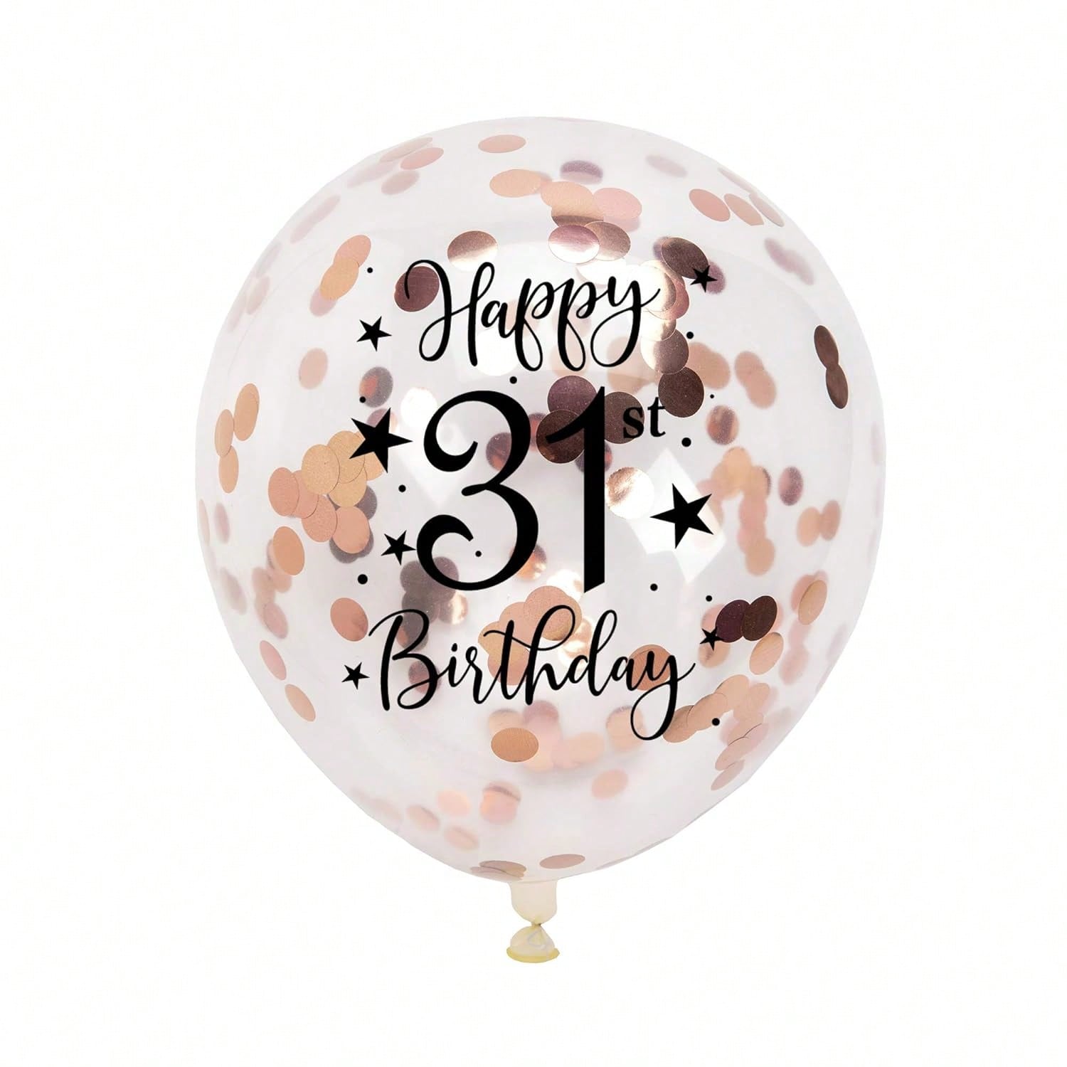 Rose Gold 31st Confetti Balloons for 31st Birthday Party Decor