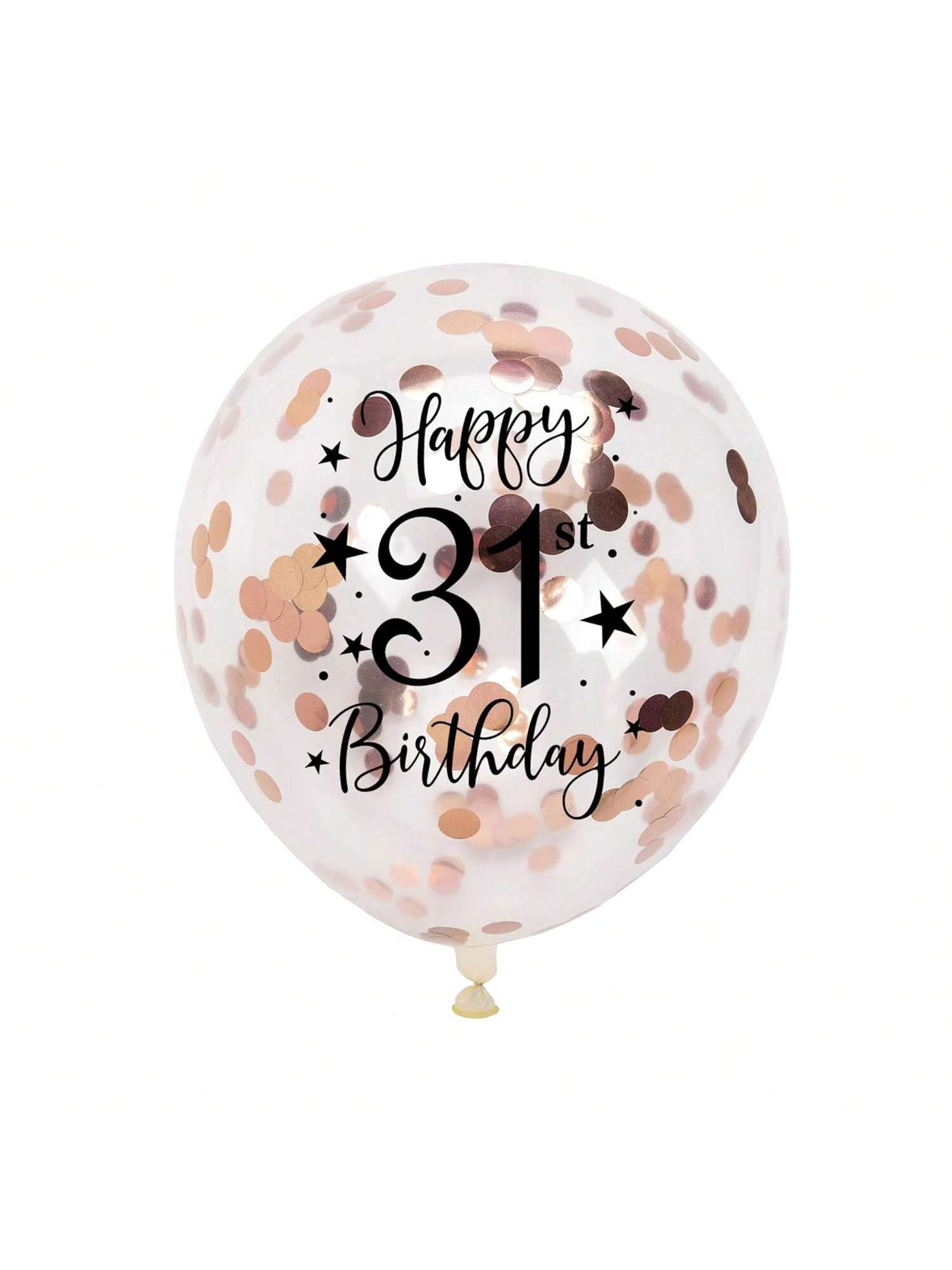 Rose Gold 31st Confetti Balloons for 31st Birthday Party Decor