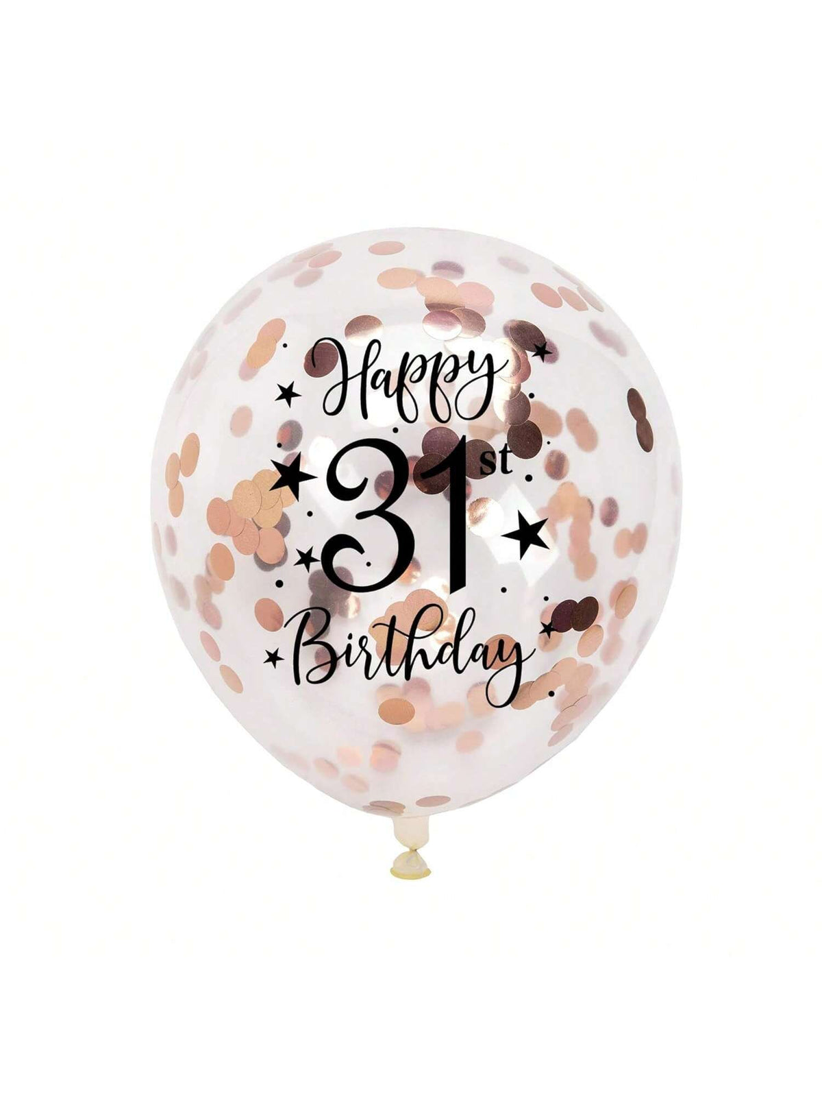 Rose Gold 31st Confetti Balloons for 31st Birthday Party Decor