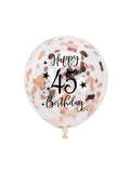 Rose Gold 16th Confetti Balloons for 16th Birthday Party Decor