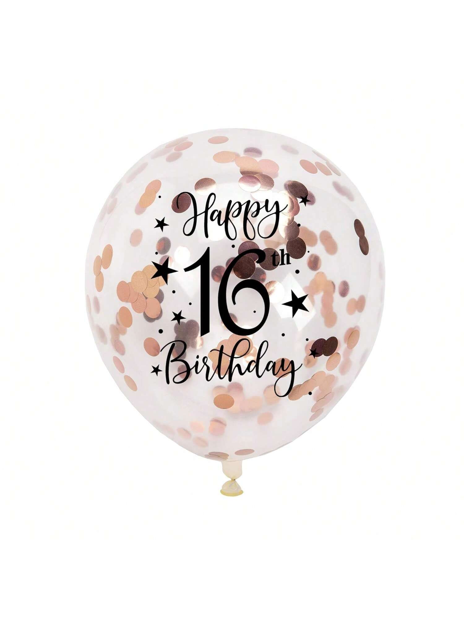 Rose Gold 16th Confetti Balloons for 16th Birthday Party Decor