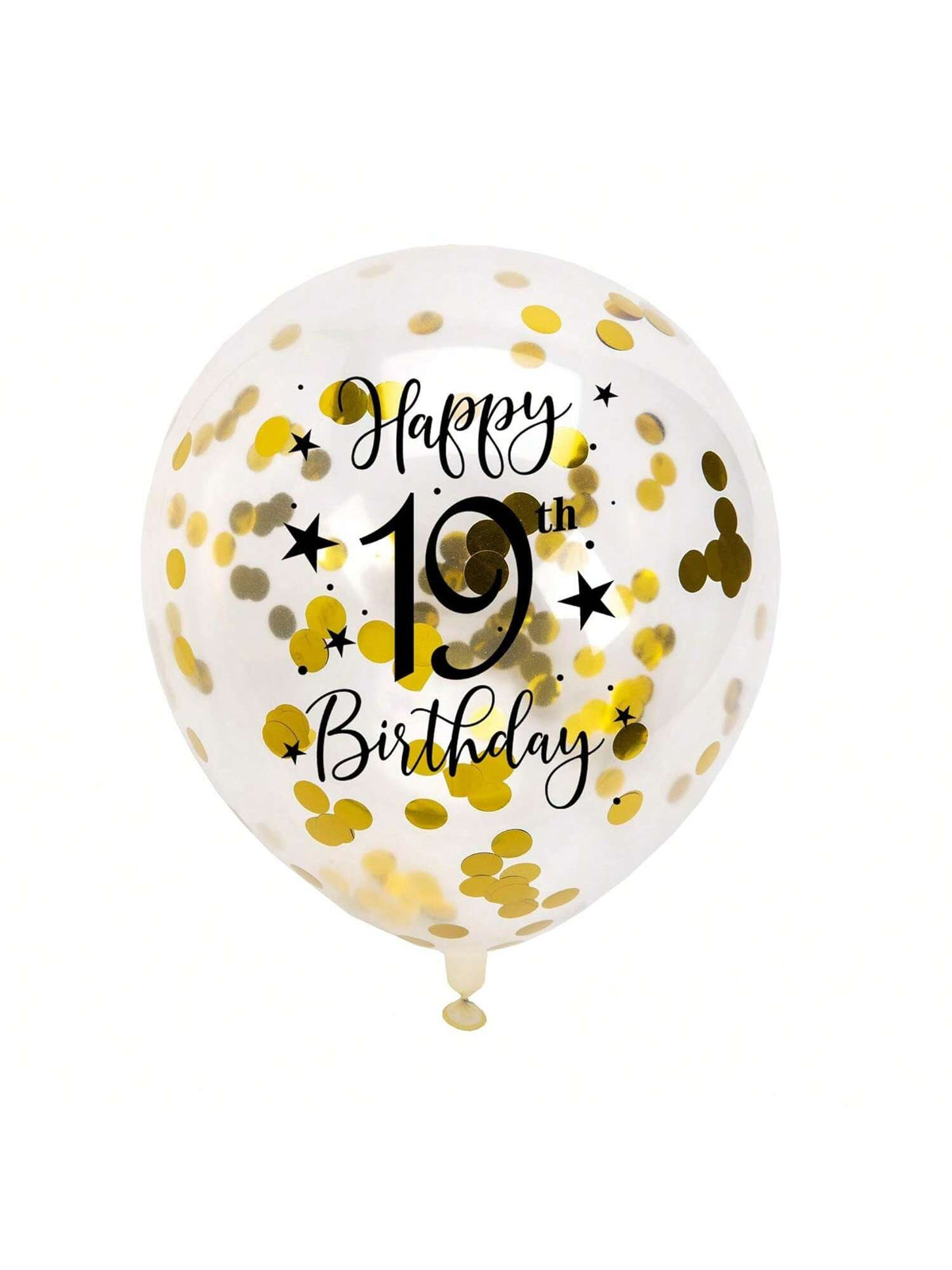 Gold 19th Confetti Balloons for 19th Birthday Party Decor