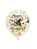 Gold 84th Confetti Balloons for 84th Birthday Party Decor