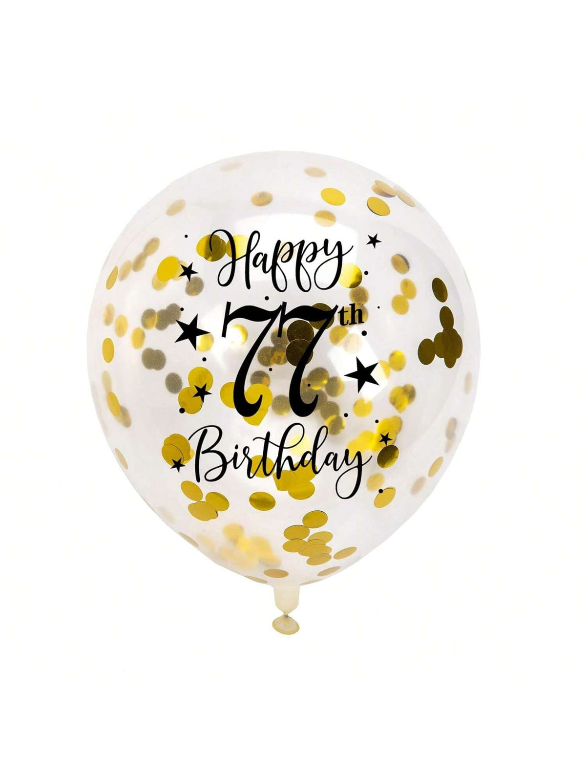 Gold 77th Confetti Balloons for 77th Birthday Party Decor