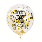 Gold 92nd Confetti Balloons for 92nd Birthday Party Decor