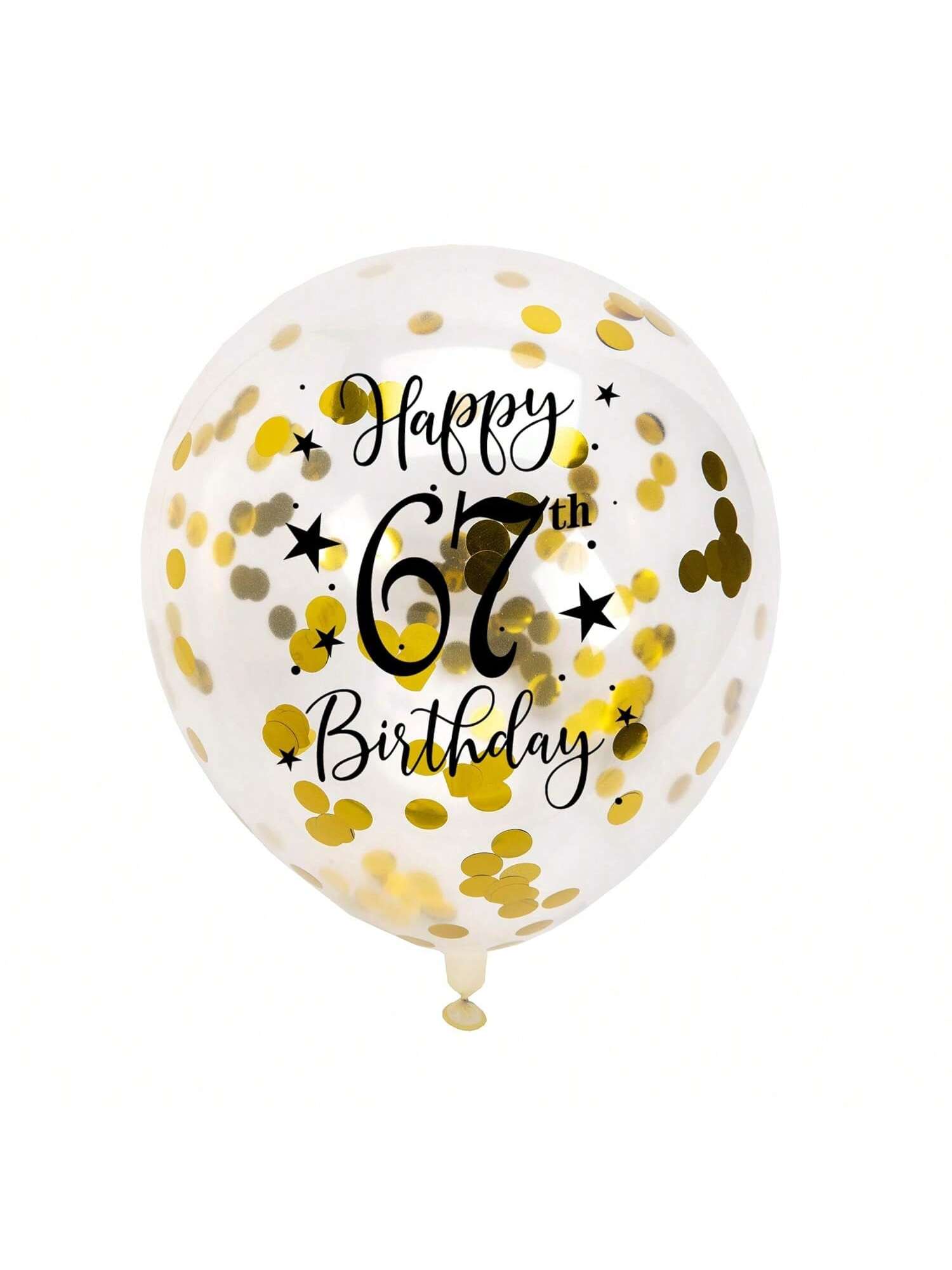 Gold 67th Confetti Balloons for 67th Birthday Party Decor