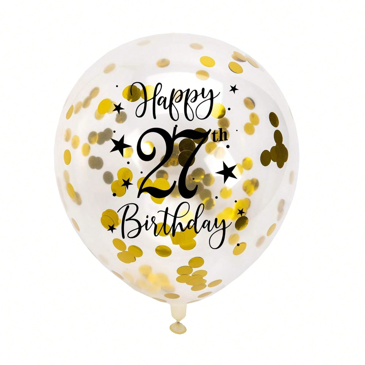 Gold 27th Confetti Balloons for 27th Birthday Party Decor