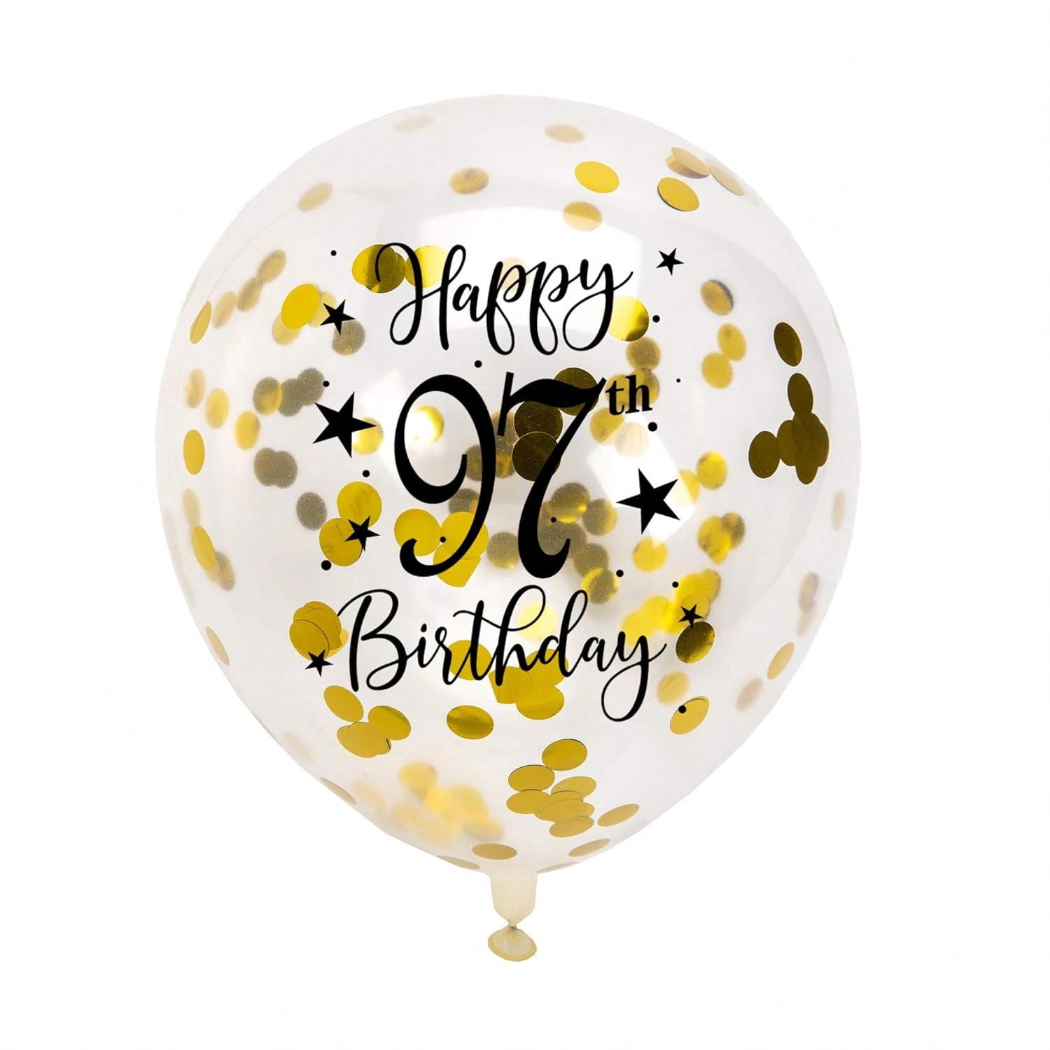 Gold 97th Confetti Balloons for 97th Birthday Party Decor
