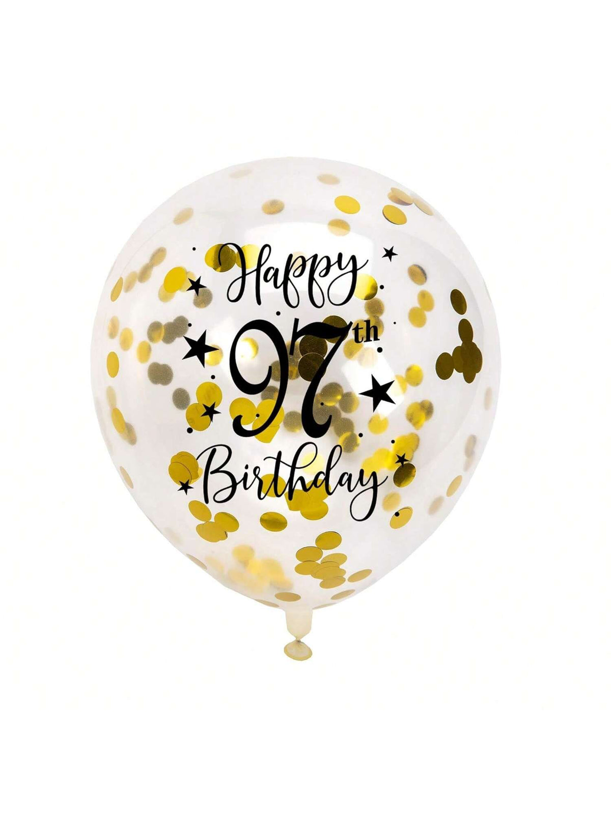 Gold 97th Confetti Balloons for 97th Birthday Party Decor