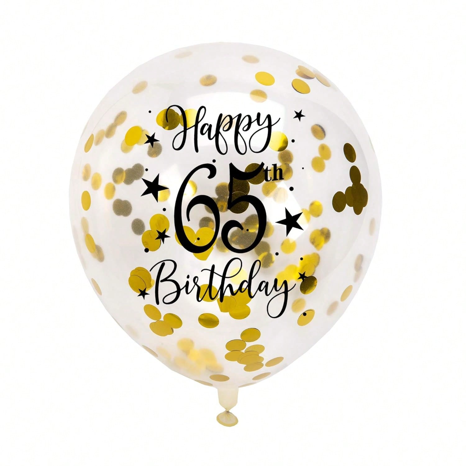 Gold 65th Confetti Balloons for 65th Birthday Party Decor