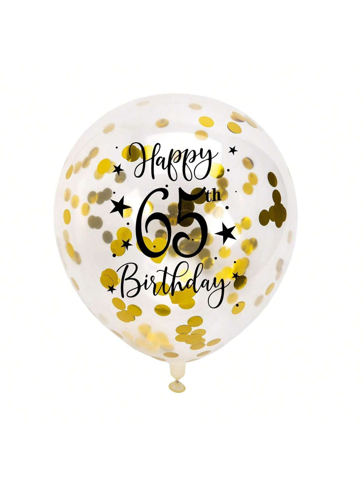 Gold 65th Confetti Balloons for 65th Birthday Party Decor