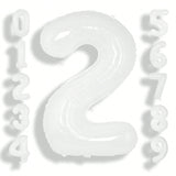 40 Inch White Number 2 Foil Balloon Giant Jumbo Birthday Anniversary Decor
