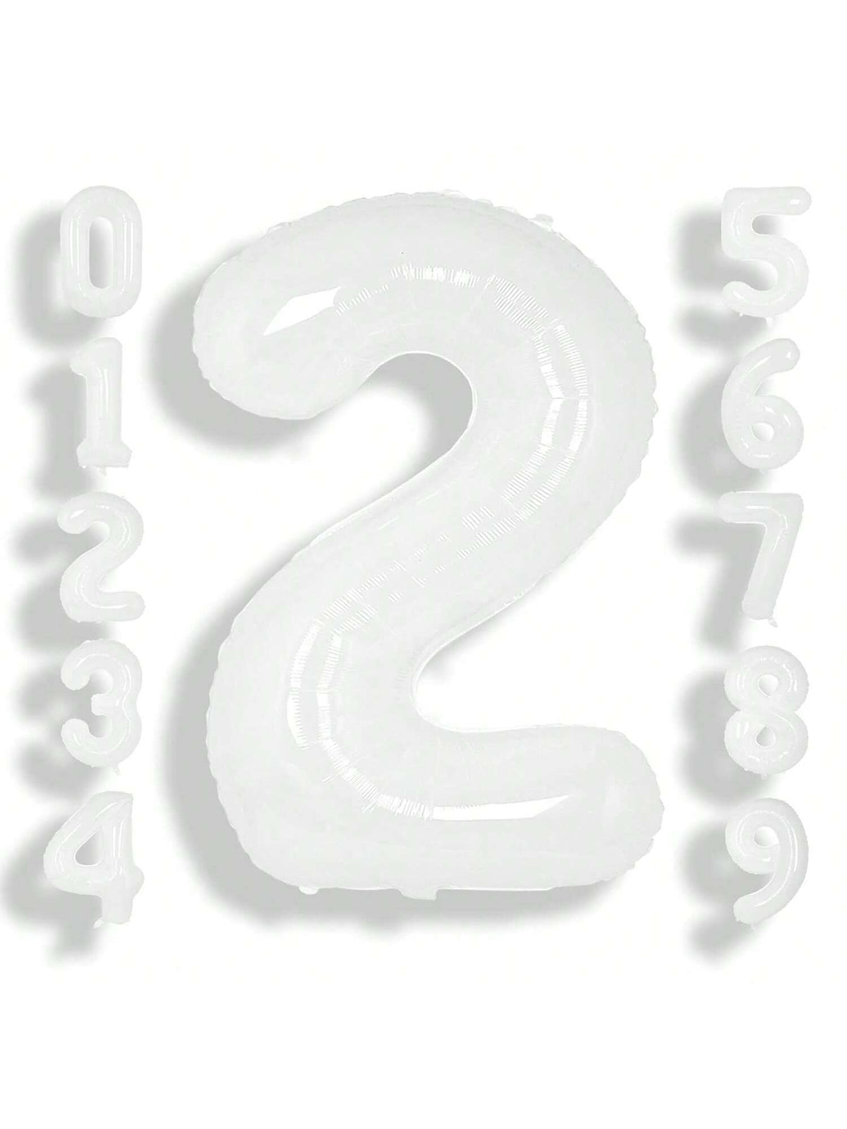 40 Inch White Number 2 Foil Balloon Giant Jumbo Birthday Anniversary Decor