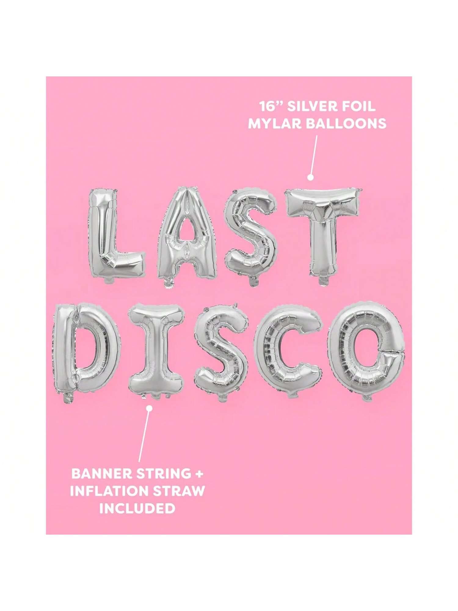 16" Silver Disco Foil Balloons for Bachelorette Party & Bride Supplies