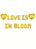 Love Is in Bloom Hearts Banner Foil Balloons for Bridal Shower and Wedding Decor