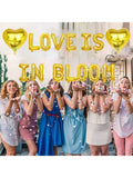 Love Is in Bloom Hearts Banner Foil Balloons for Bridal Shower and Wedding Decor