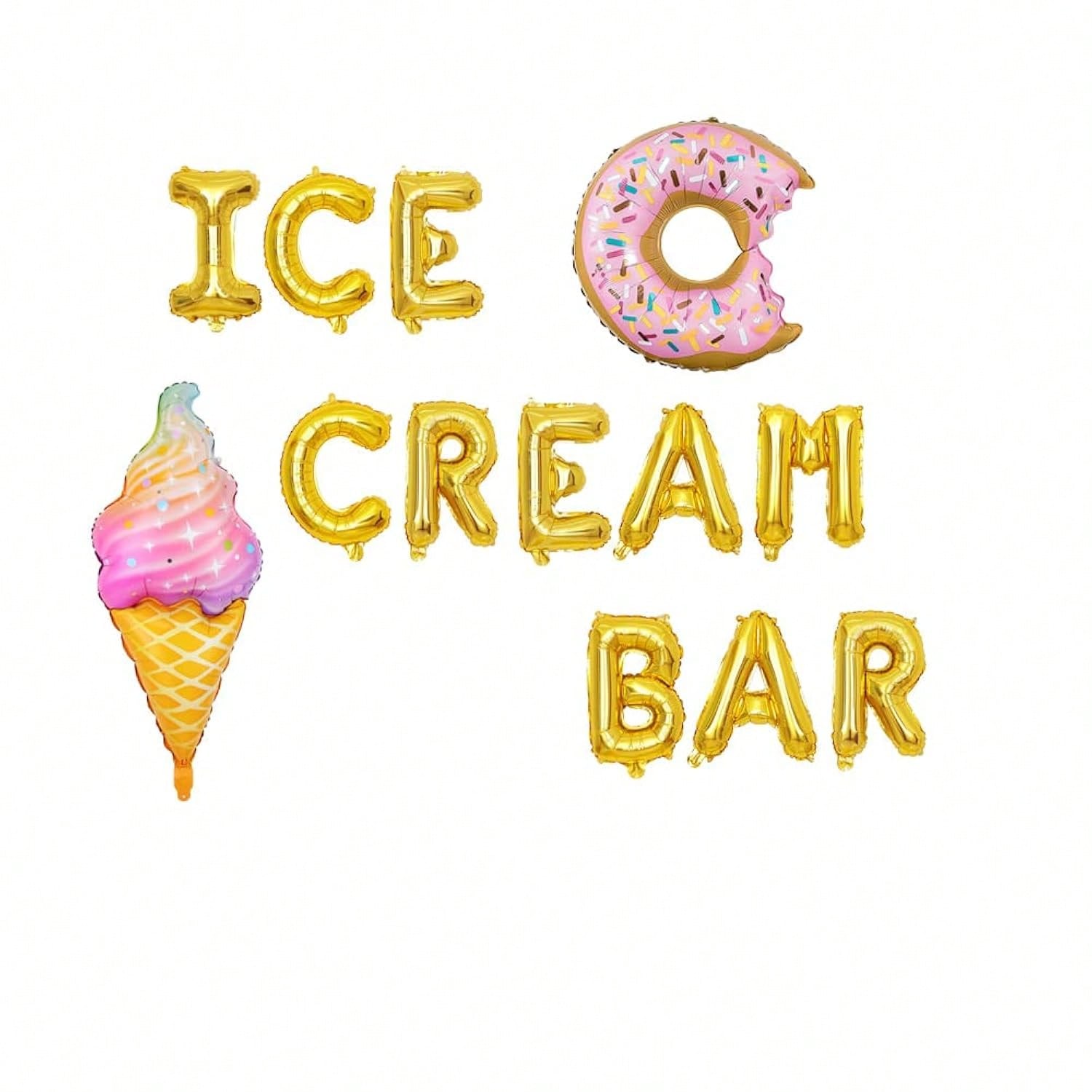 Ice Cream Bar Balloon Kit with Summer Ice Cream & Donut Decorations