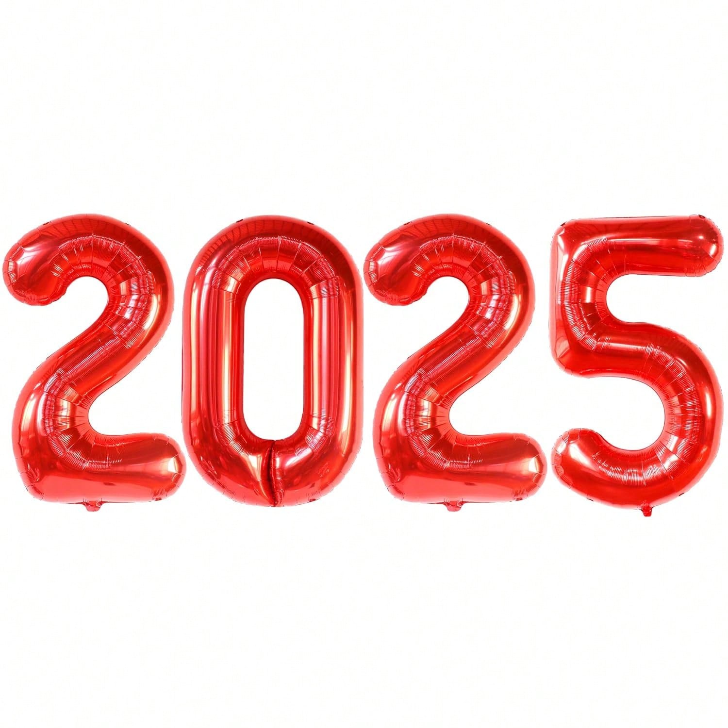 40in Red Jumbo 2025 Number Balloons for New Year and Lunar Festival Decor