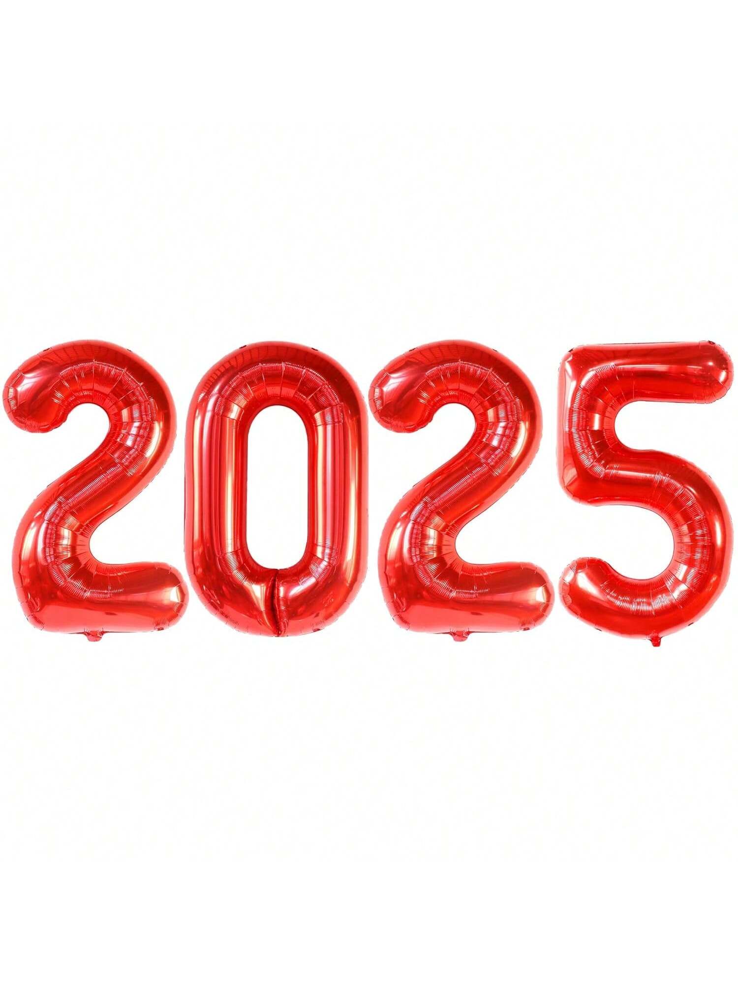 40in Red Jumbo 2025 Number Balloons for New Year and Lunar Festival Decor