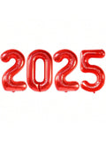 40in Red Jumbo 2025 Number Balloons for New Year and Lunar Festival Decor