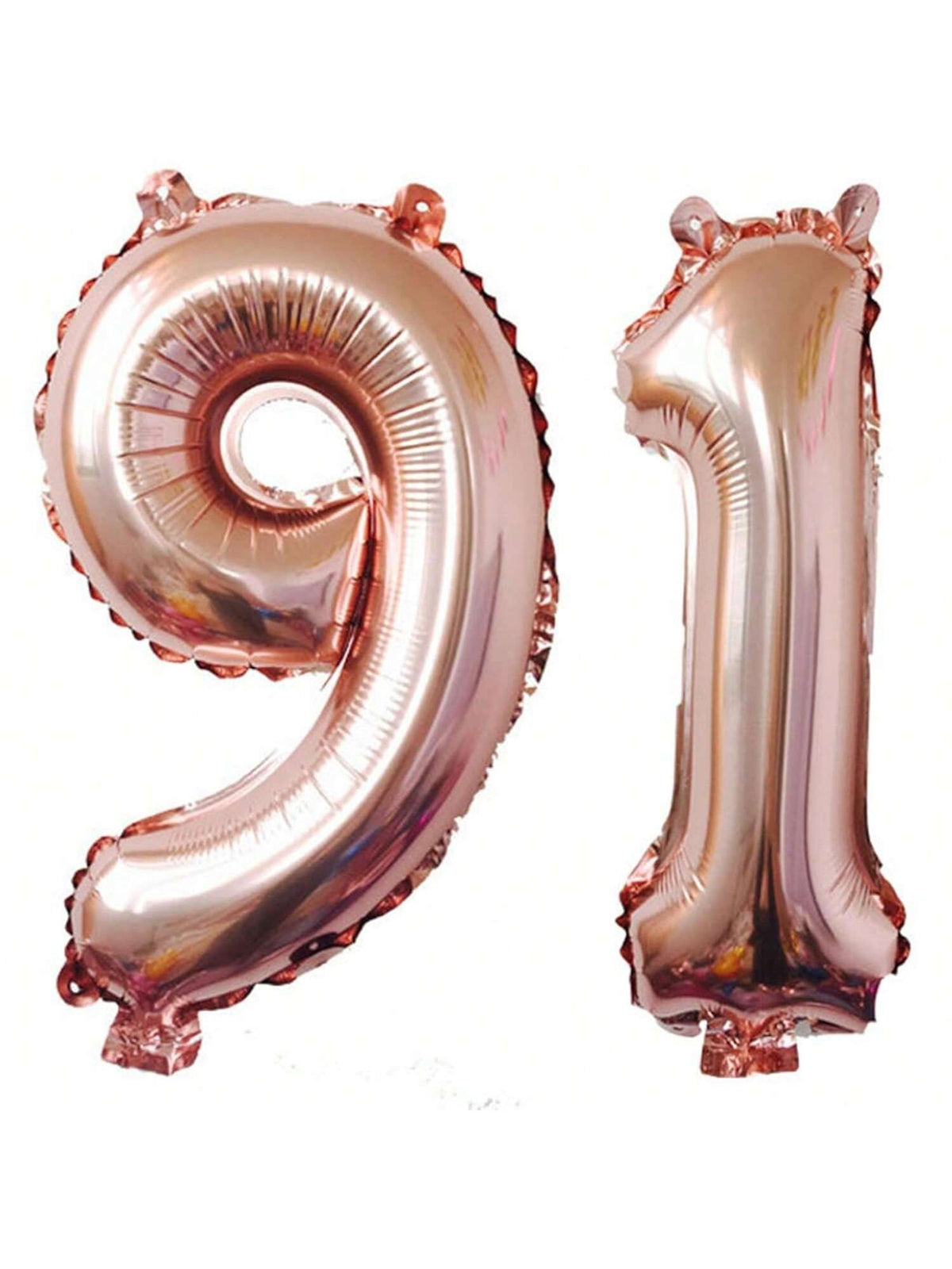 40-Inch Rose Gold 91 Foil Number Balloon for 91st Birthday Decor
