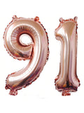 40-Inch Rose Gold 91 Foil Number Balloon for 91st Birthday Decor