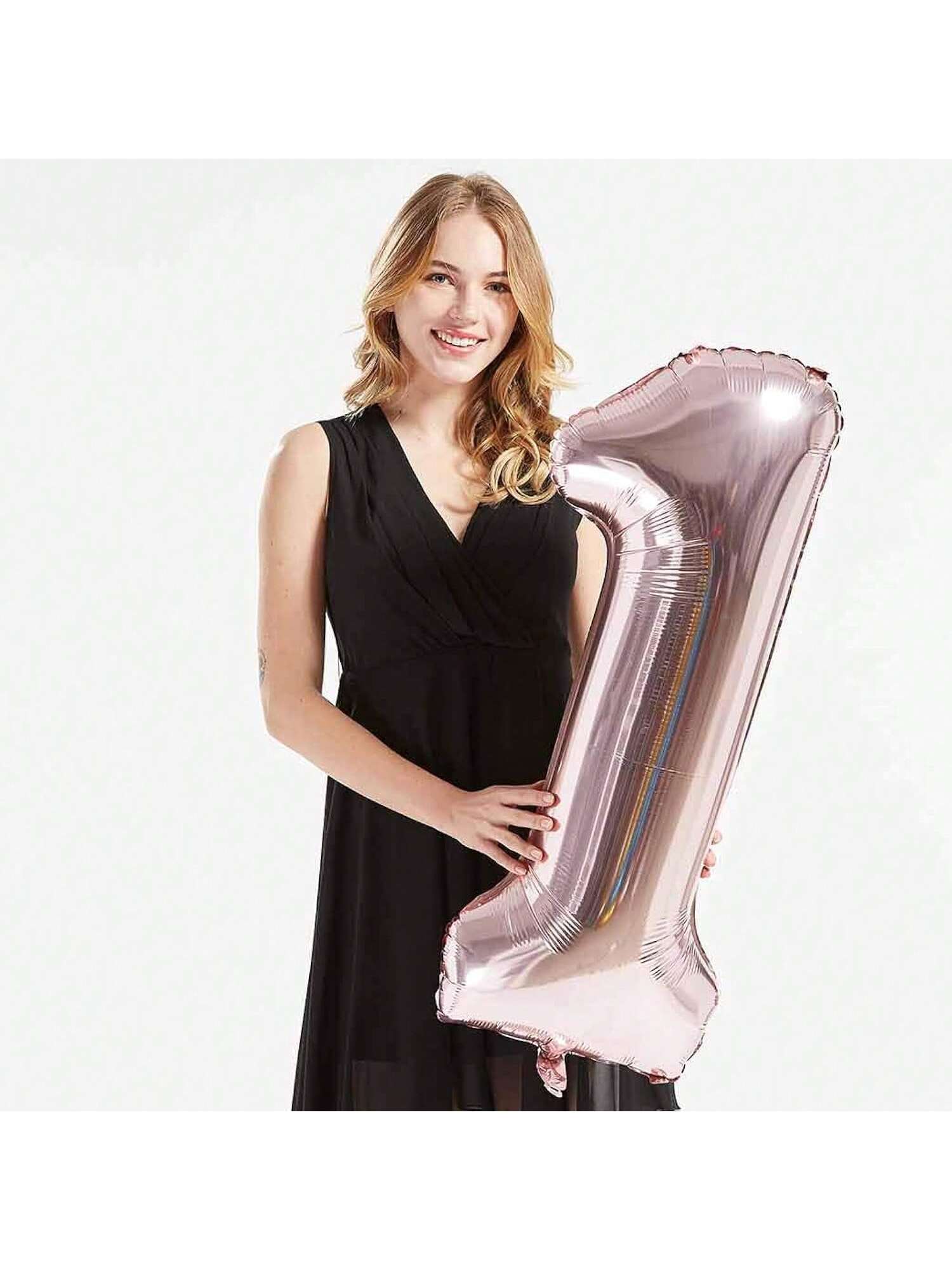 40-Inch Rose Gold 91 Foil Number Balloon for 91st Birthday Decor