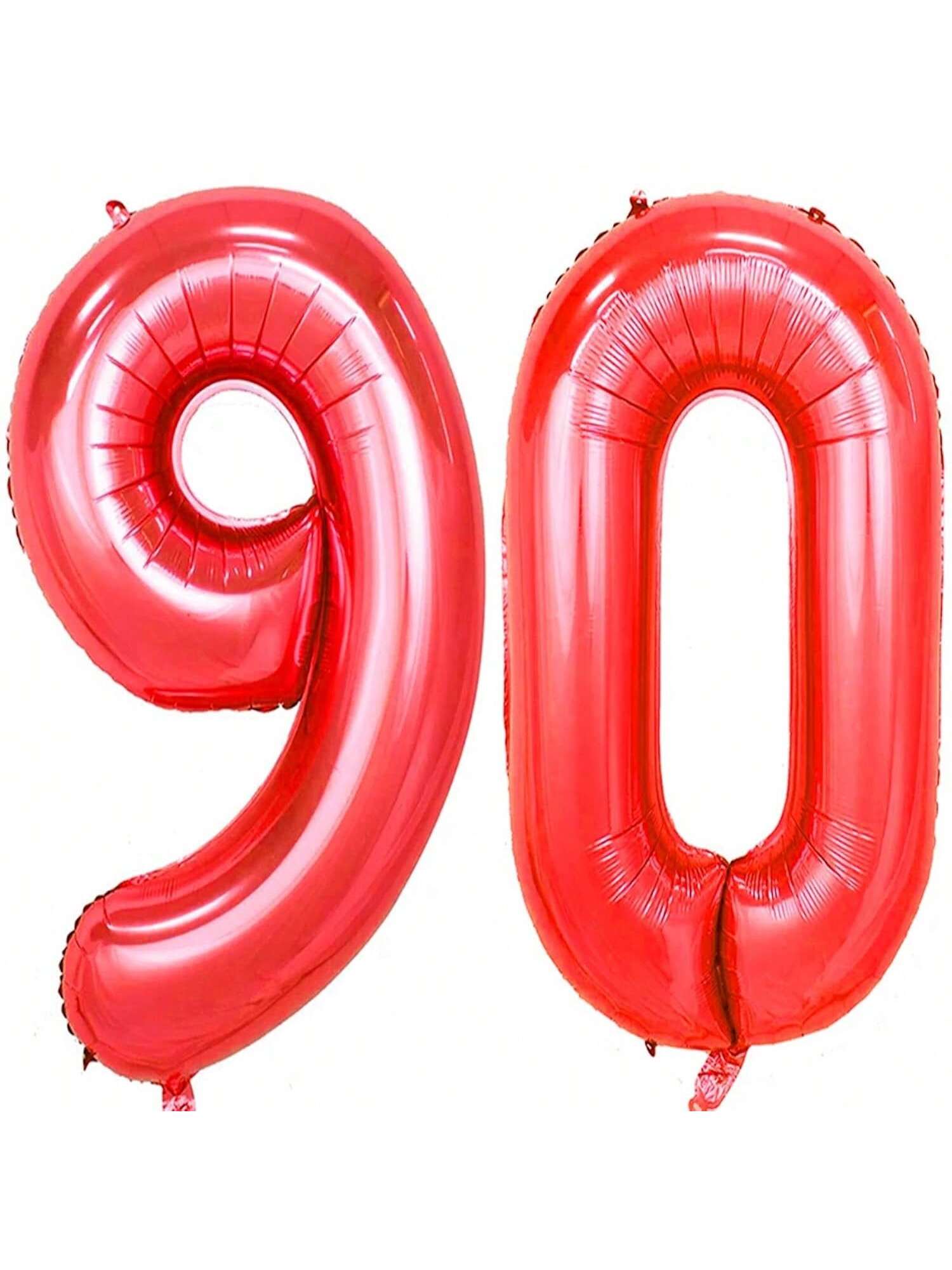 40in Red Foil Number 90 Balloons for 90th Birthday Party Decor