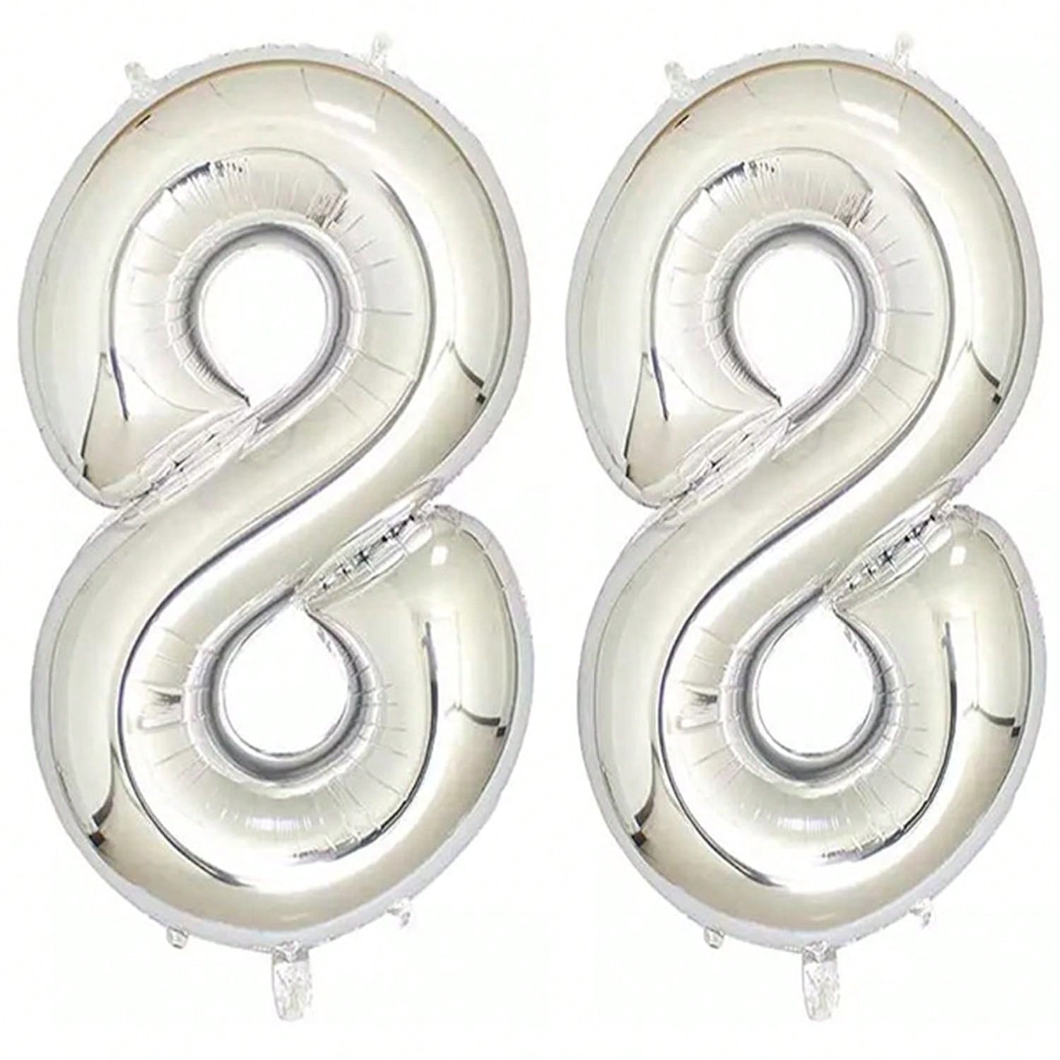 40in Silver Foil Number 88 Balloons for 88th Birthday Party Decor