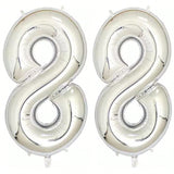 40in Silver Foil Number 88 Balloons for 88th Birthday Party Decor