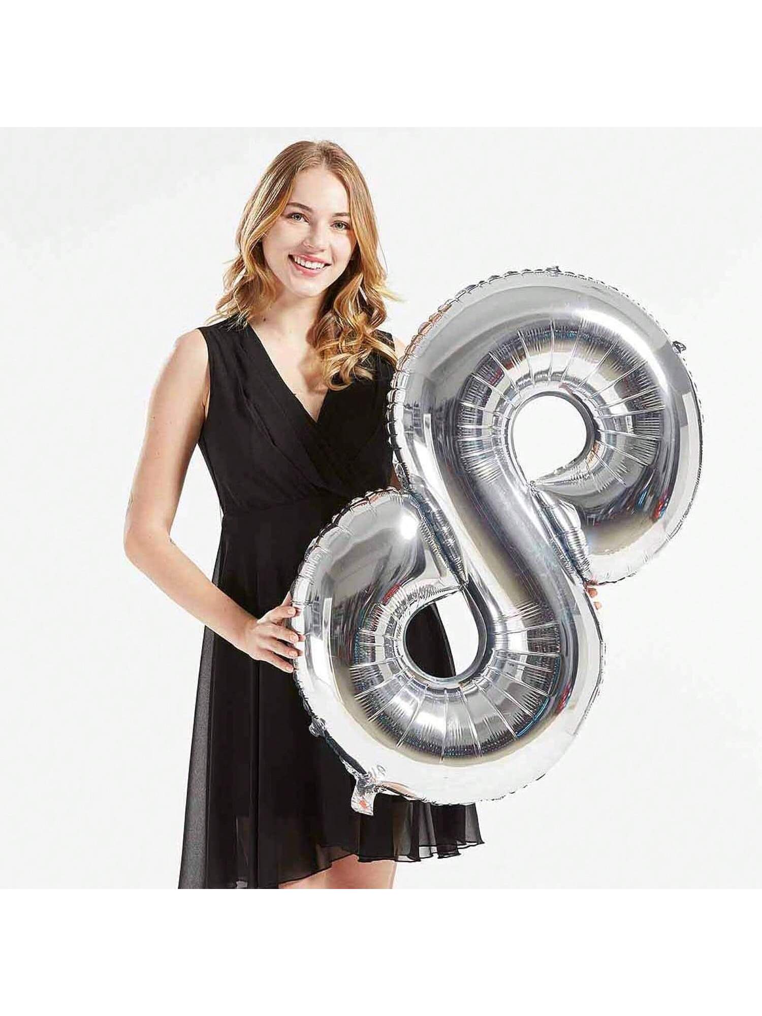 40in Silver Foil Number 88 Balloons for 88th Birthday Party Decor