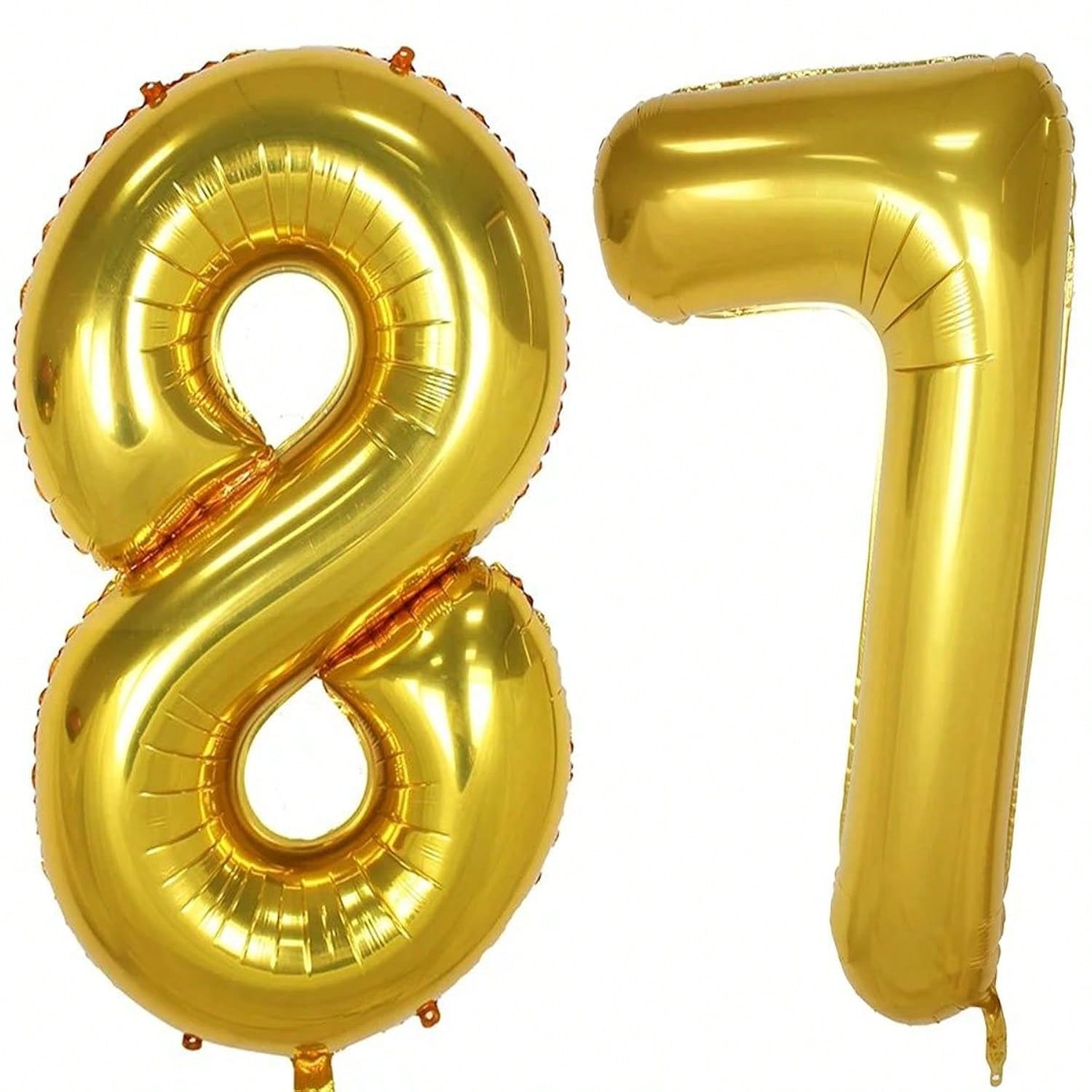 40in Gold Foil Number 87 Balloons for Sweet 87th Birthday Party Decor