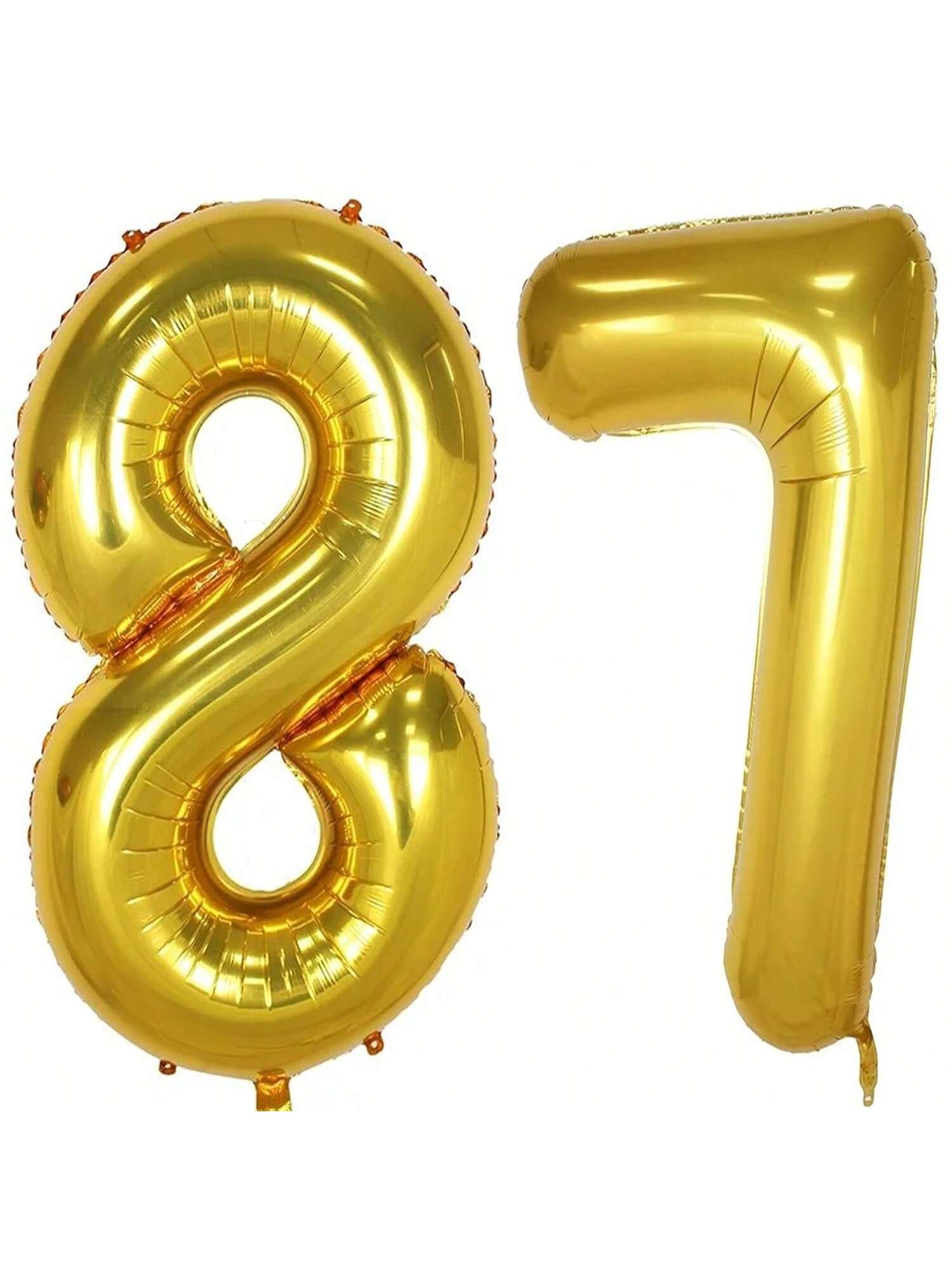 40in Gold Foil Number 87 Balloons for Sweet 87th Birthday Party Decor