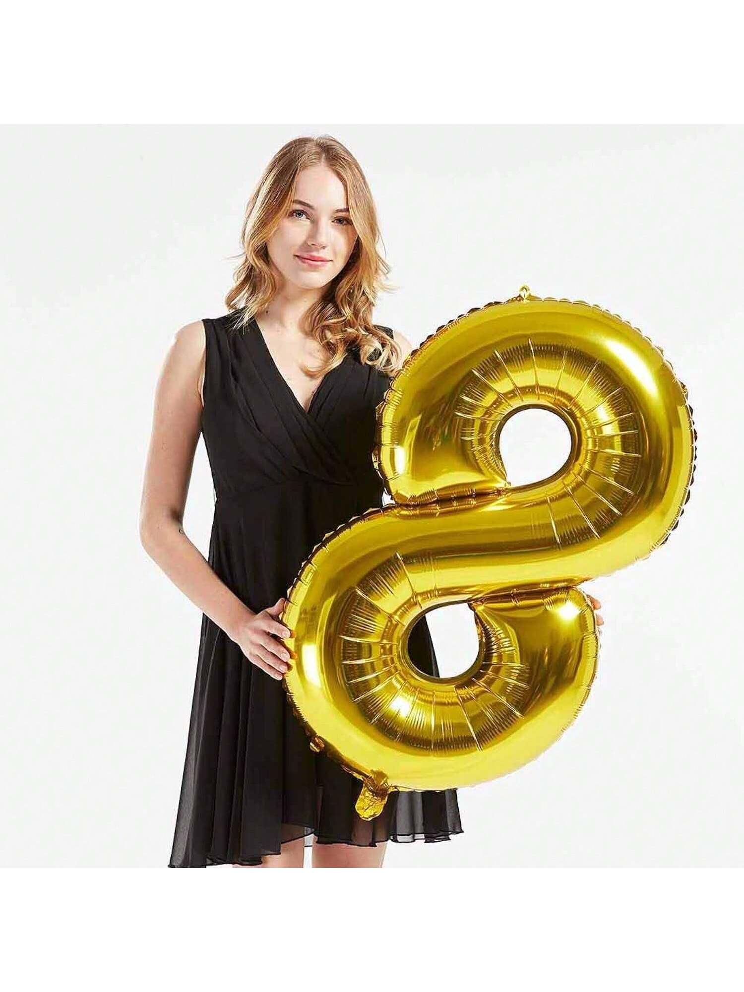 40in Gold Foil Number 87 Balloons for Sweet 87th Birthday Party Decor