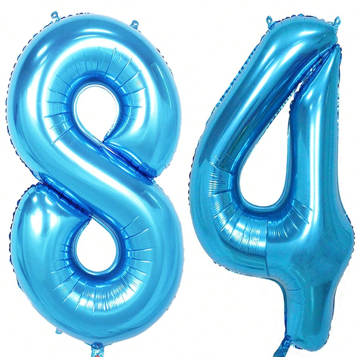 40in Blue Foil Number 84 Balloons for 84th Birthday Party Decor