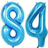 40in Blue Foil Number 84 Balloons for 84th Birthday Party Decor