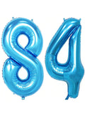 40in Blue Foil Number 84 Balloons for 84th Birthday Party Decor