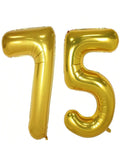 40" Gold Foil 75 Helium Number Balloon for 75th Birthday Party Supplies
