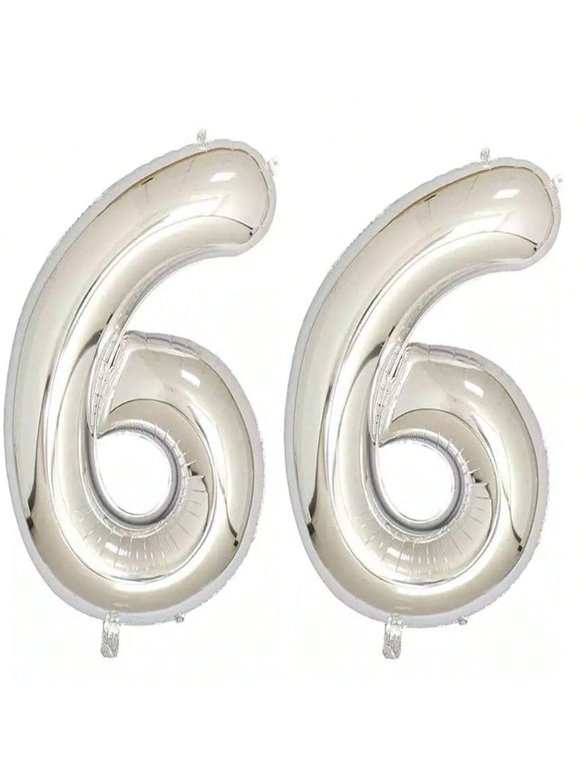 40" Silver Foil 66 Helium Number Balloon for 66th Birthday Party Supplies