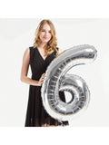 40" Silver Foil 66 Helium Number Balloon for 66th Birthday Party Supplies