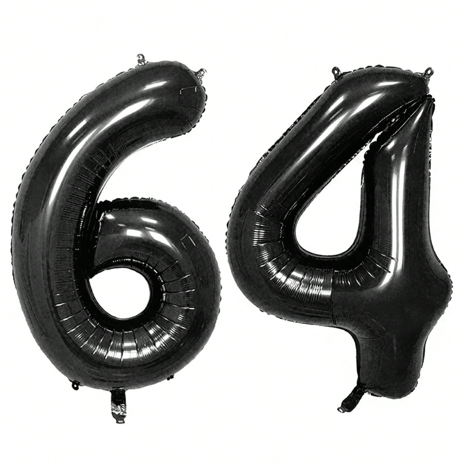 40" Black Foil 64 Helium Number Balloon for 64th Birthday Party Supplies