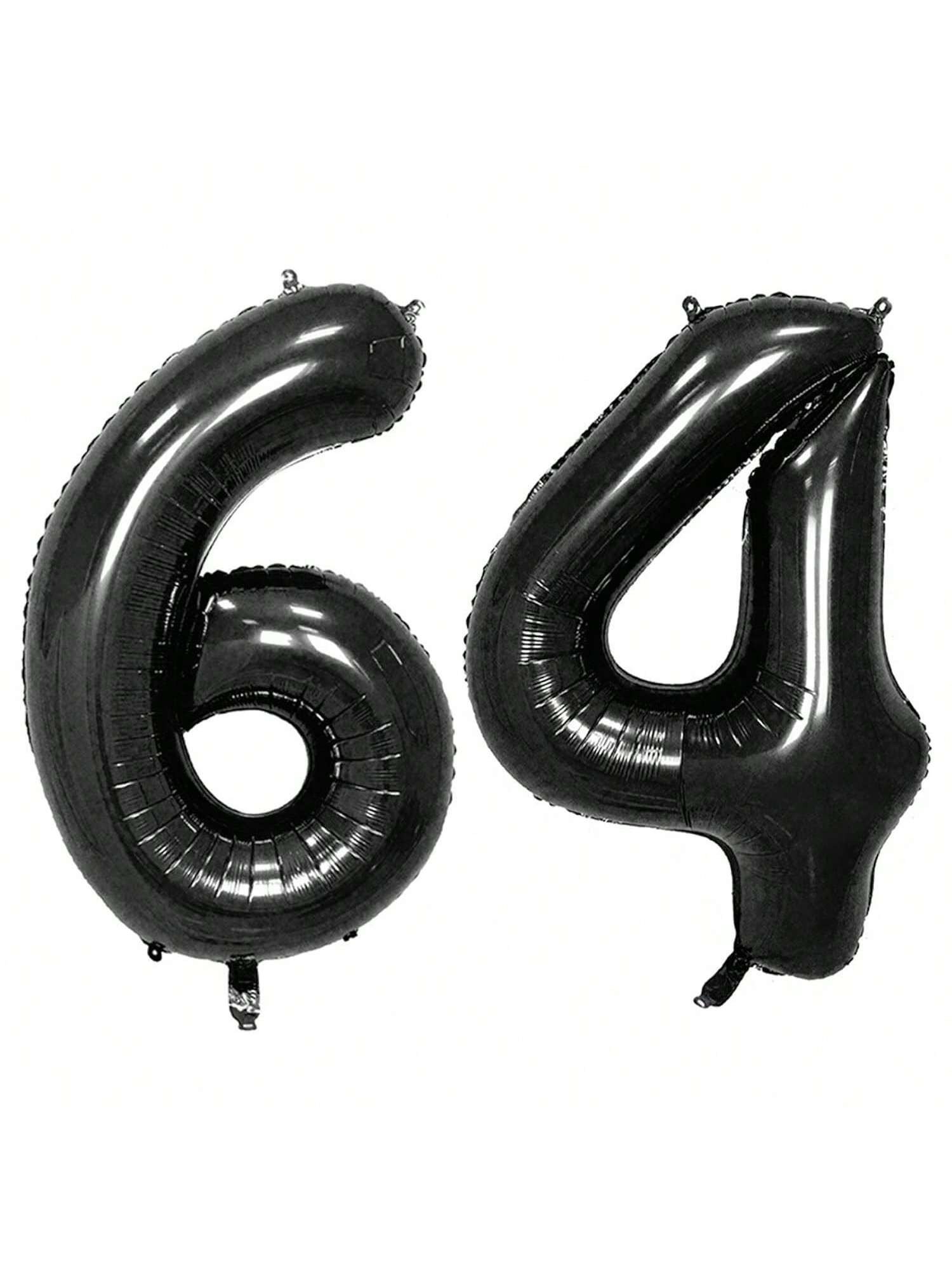 40" Black Foil 64 Helium Number Balloon for 64th Birthday Party Supplies