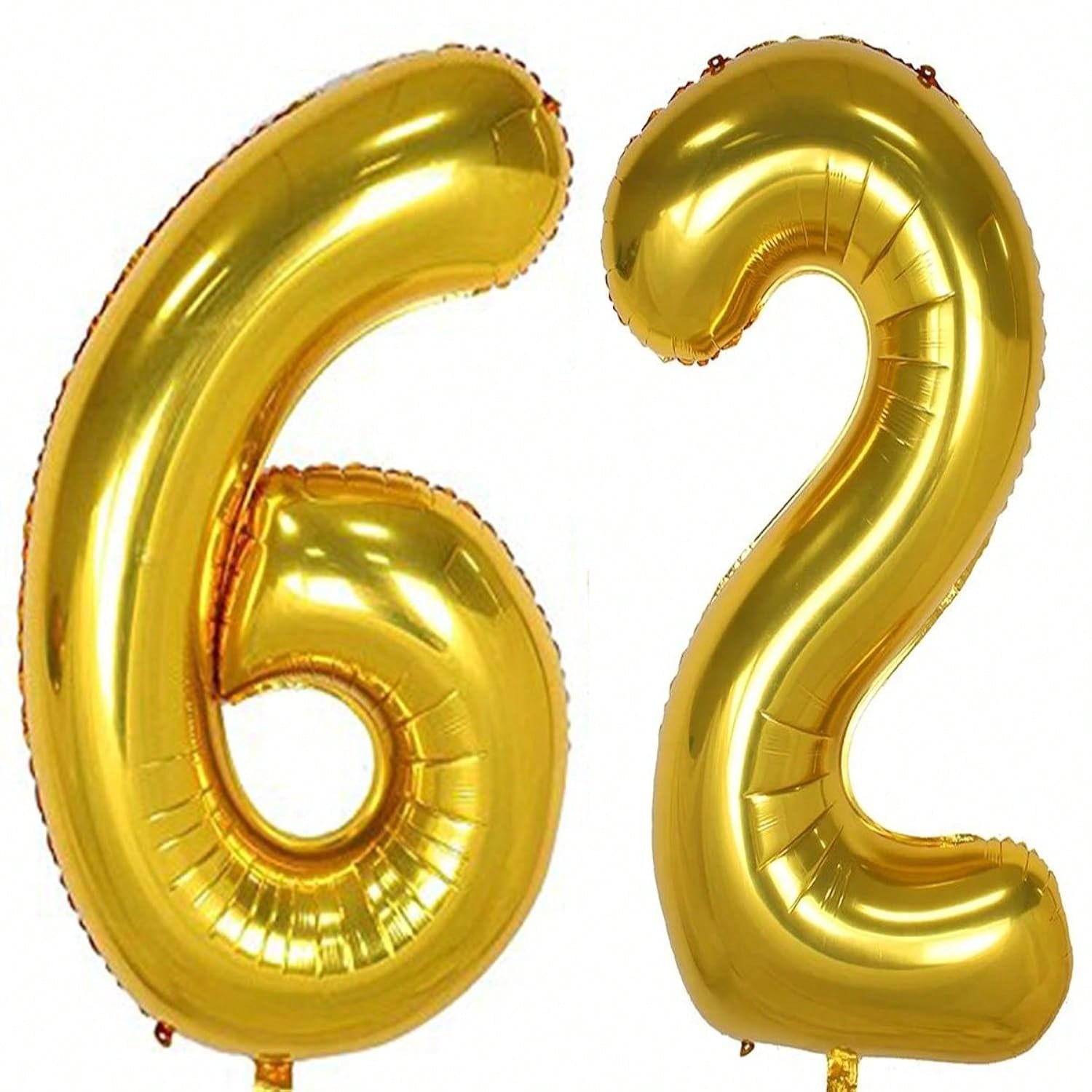 40" Gold Foil 62 Helium Number Balloon for 62nd Birthday Party Supplies