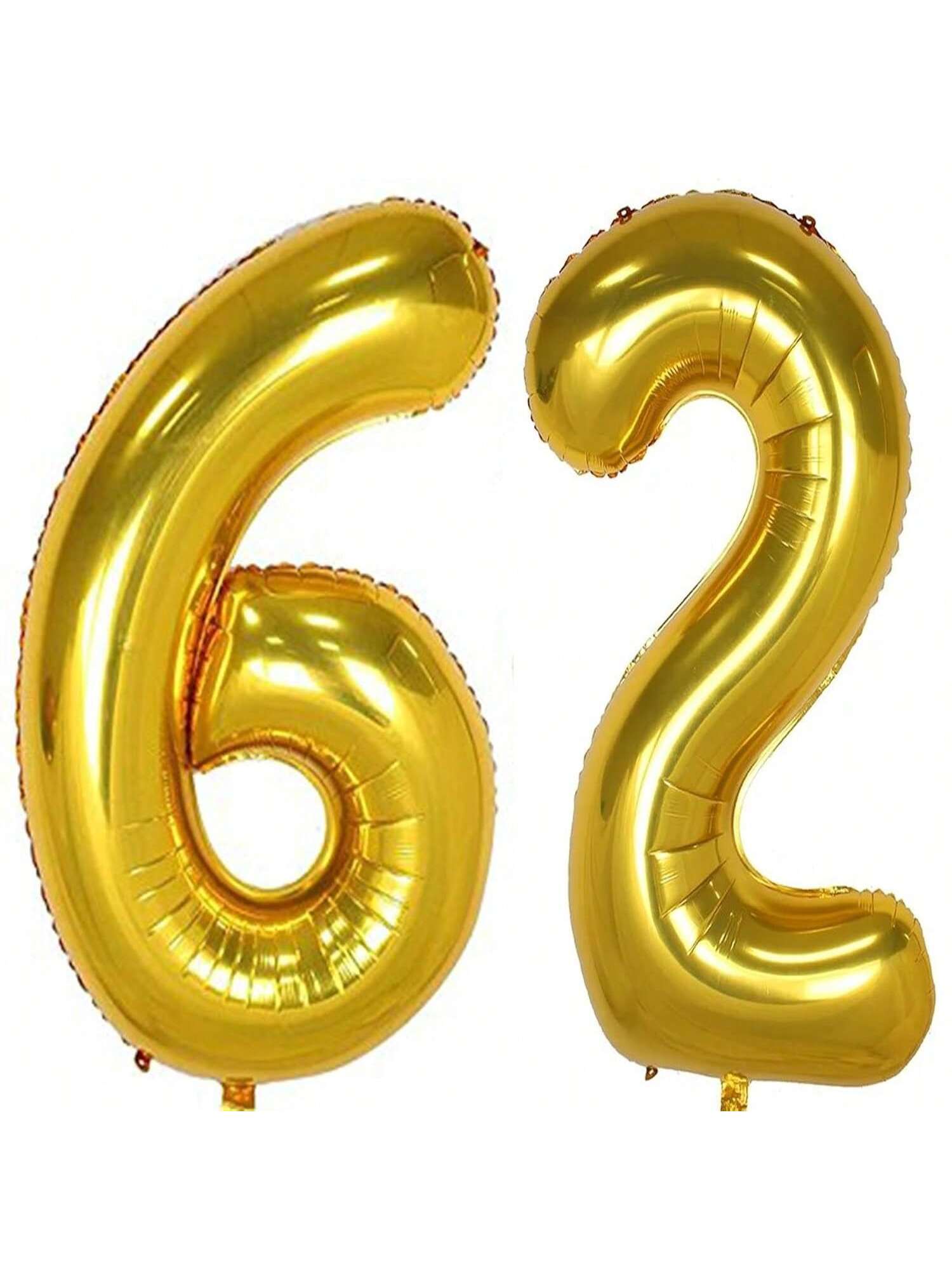 40" Gold Foil 62 Helium Number Balloon for 62nd Birthday Party Supplies